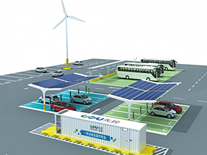 Estações de veículos elétricos para estacionamentos solares